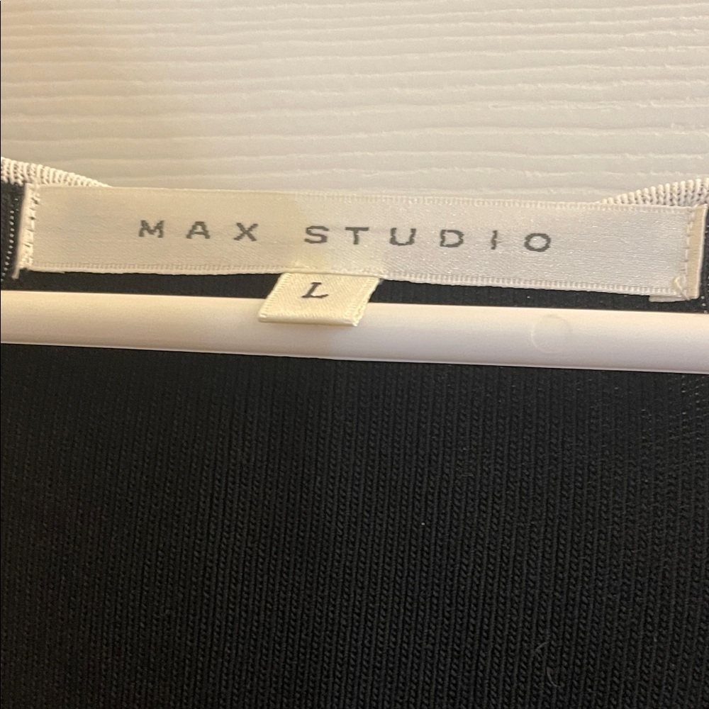 Max Studio Elegant Black Midi Dress with White Trim - Picture 3 of 10